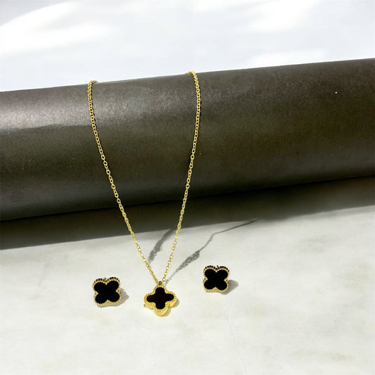 Clover Set Black 2 in 1 (Anti Tarnish)