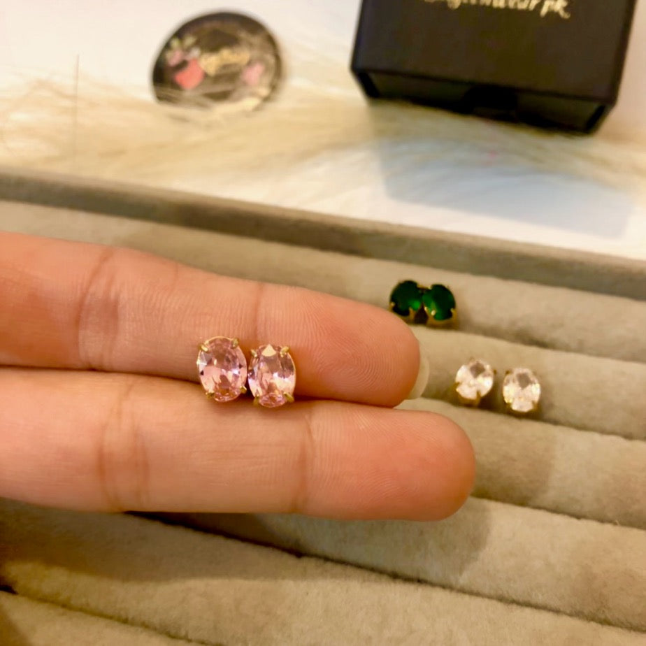 Sapphire Oval Studs
