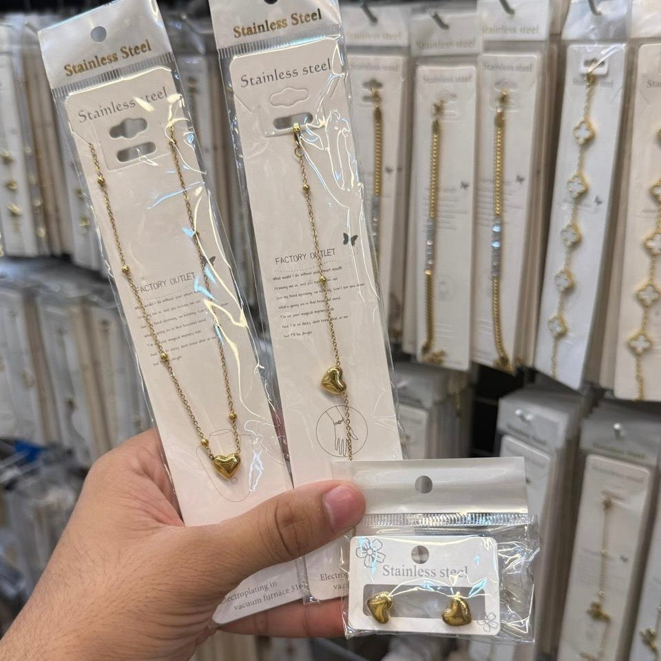 Mini Heart Set With Earrings