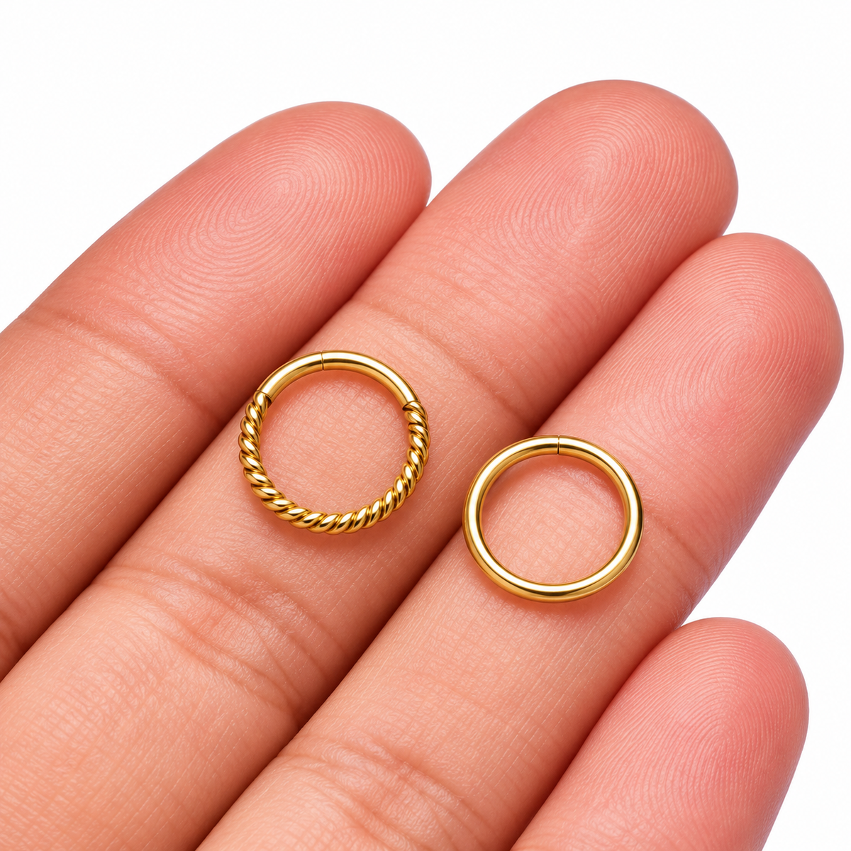 Crown Plain & Spiral NoseRing (3 Pcs)