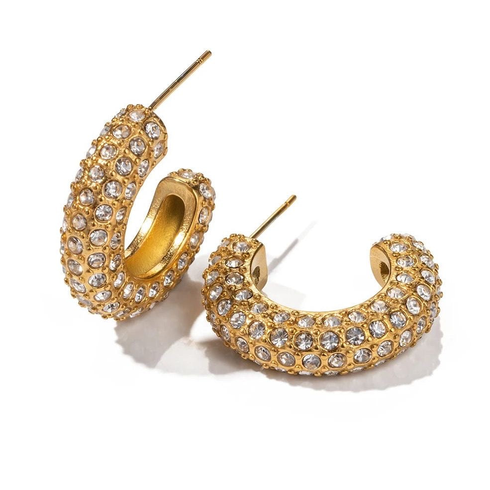 Branded Zircon Hoops