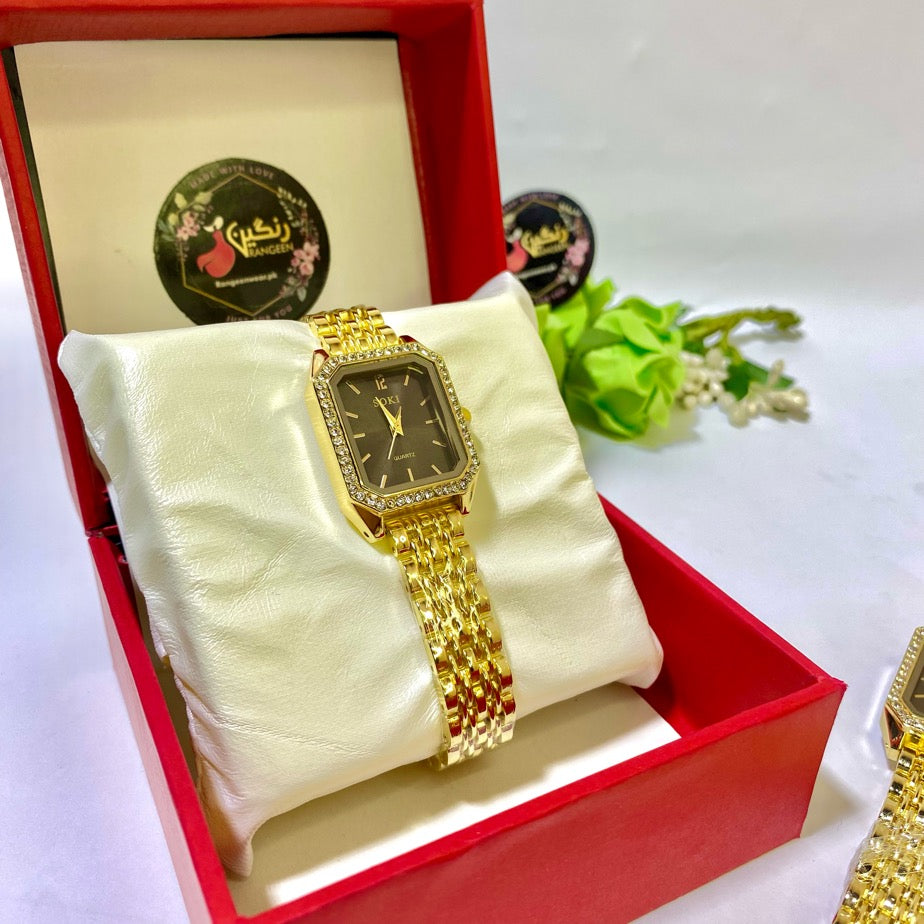 Retro Zircon Watch (Black)