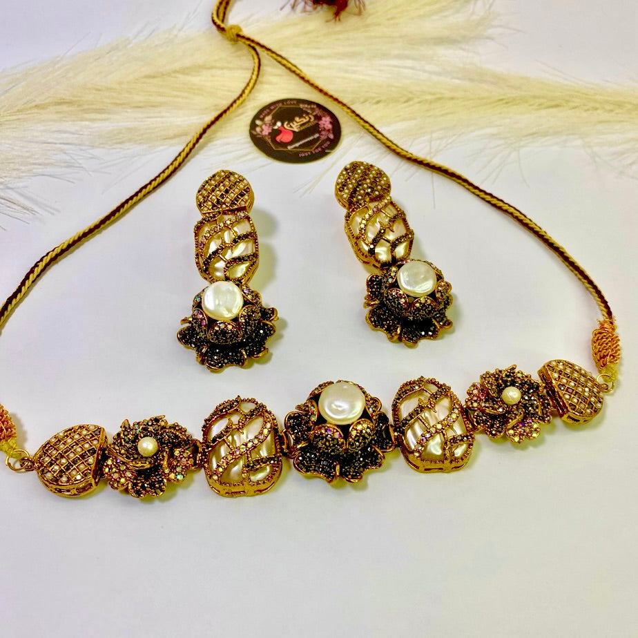 Canatolian Grace Choker Turkish Set Black