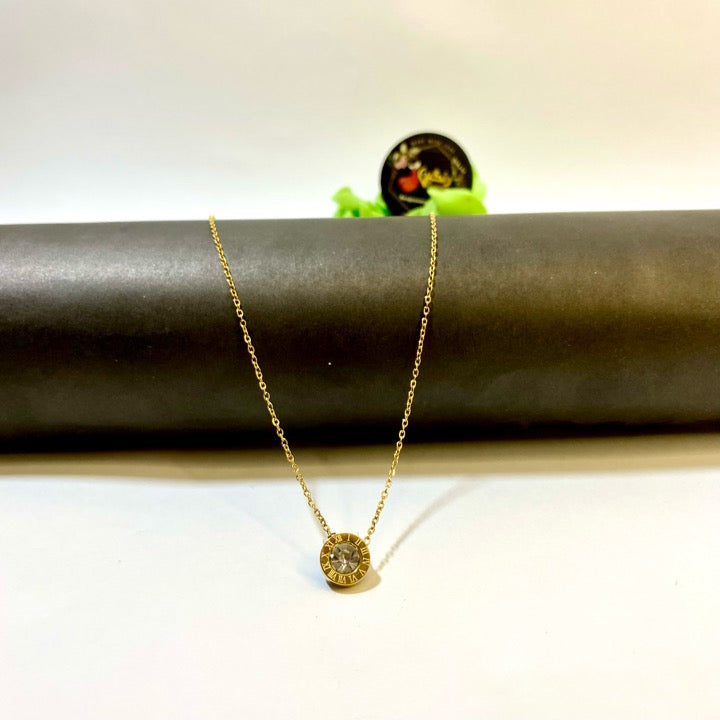 Circle Zircon Pendant (Anti Tarnish)