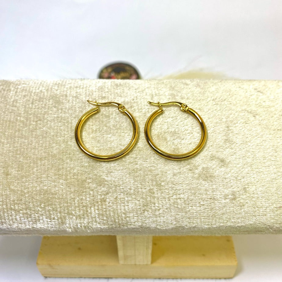 Gold Plated Hoop Earrings (Anti Tarnish)
