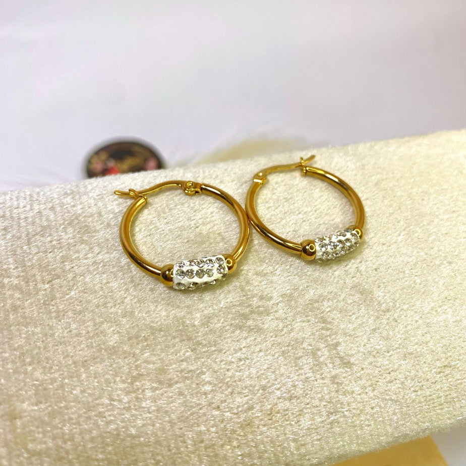 Circle Zircon hoop Earrings
