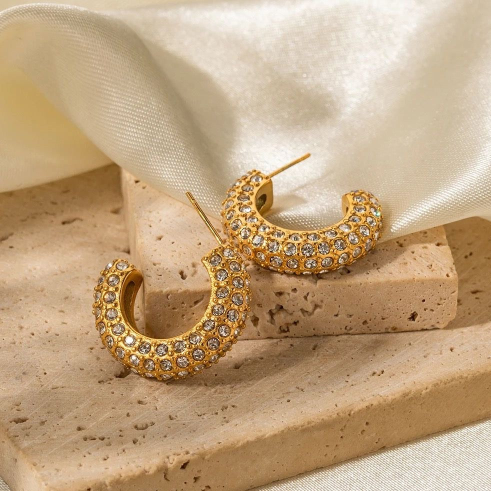 Branded Zircon Hoops