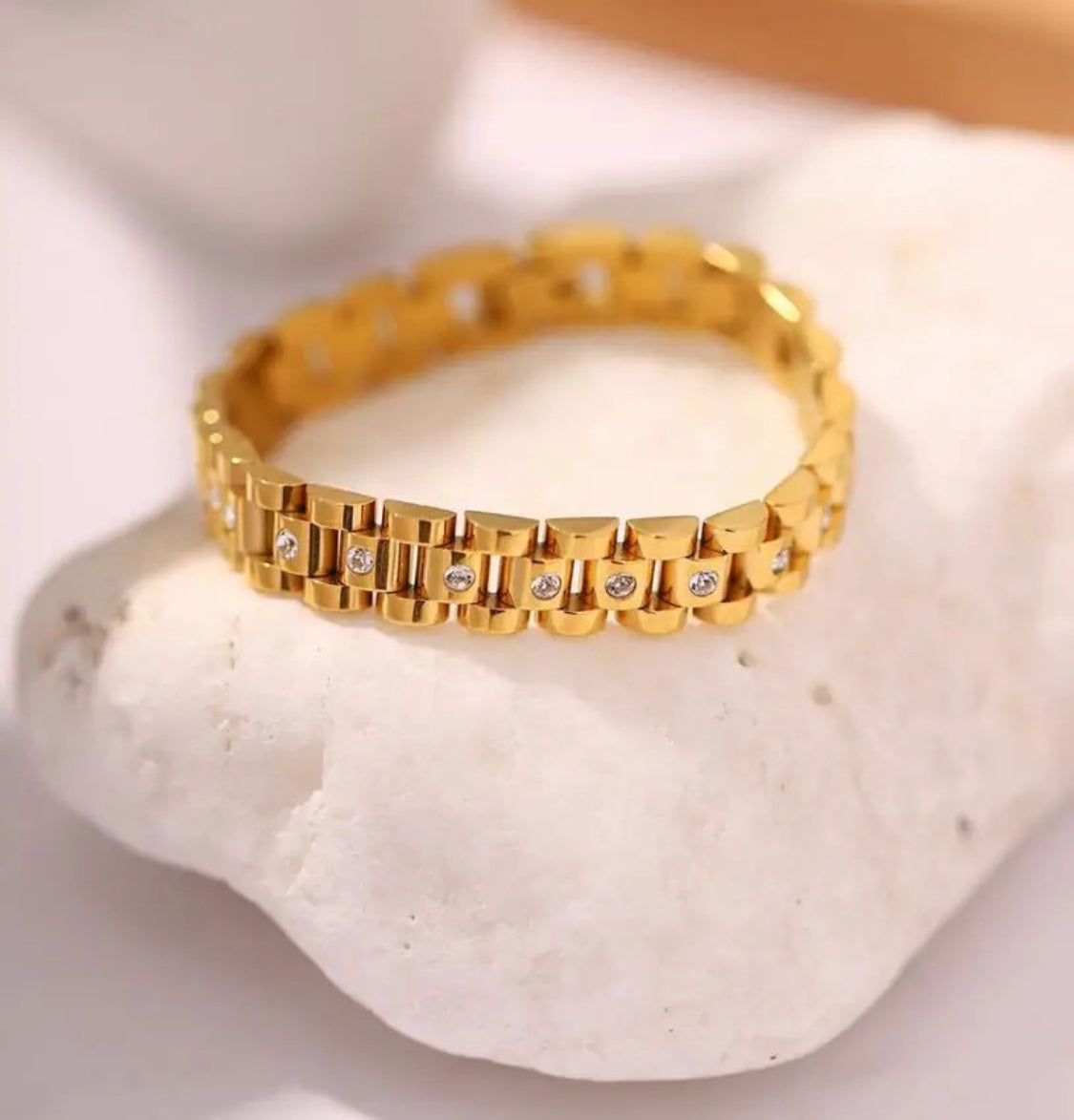 Bracelet Zircon Watch Styled (Anti Tarnish)
