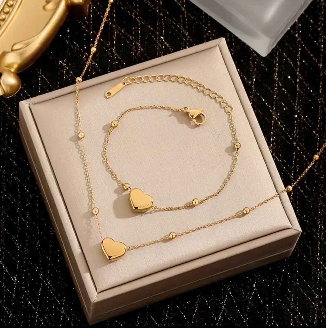 Mini Heart Set With Earrings