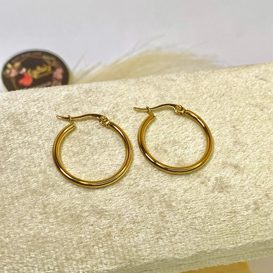 Gold Plated Hoop Earrings (Anti Tarnish)
