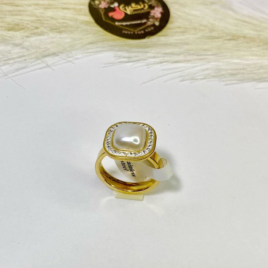 Pearl Zircon Ring