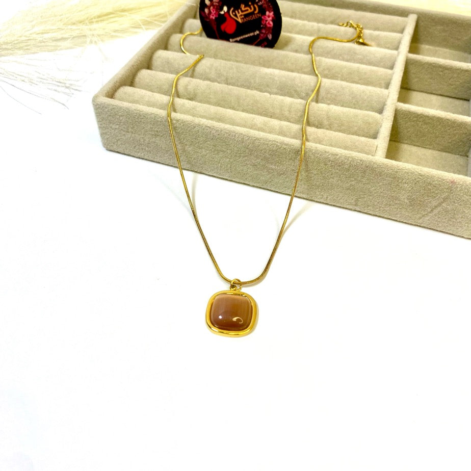 Eira Brown Stone Necklace