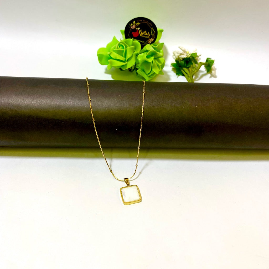 Dual Sided White & Black Pendant (Anti Tarnish)