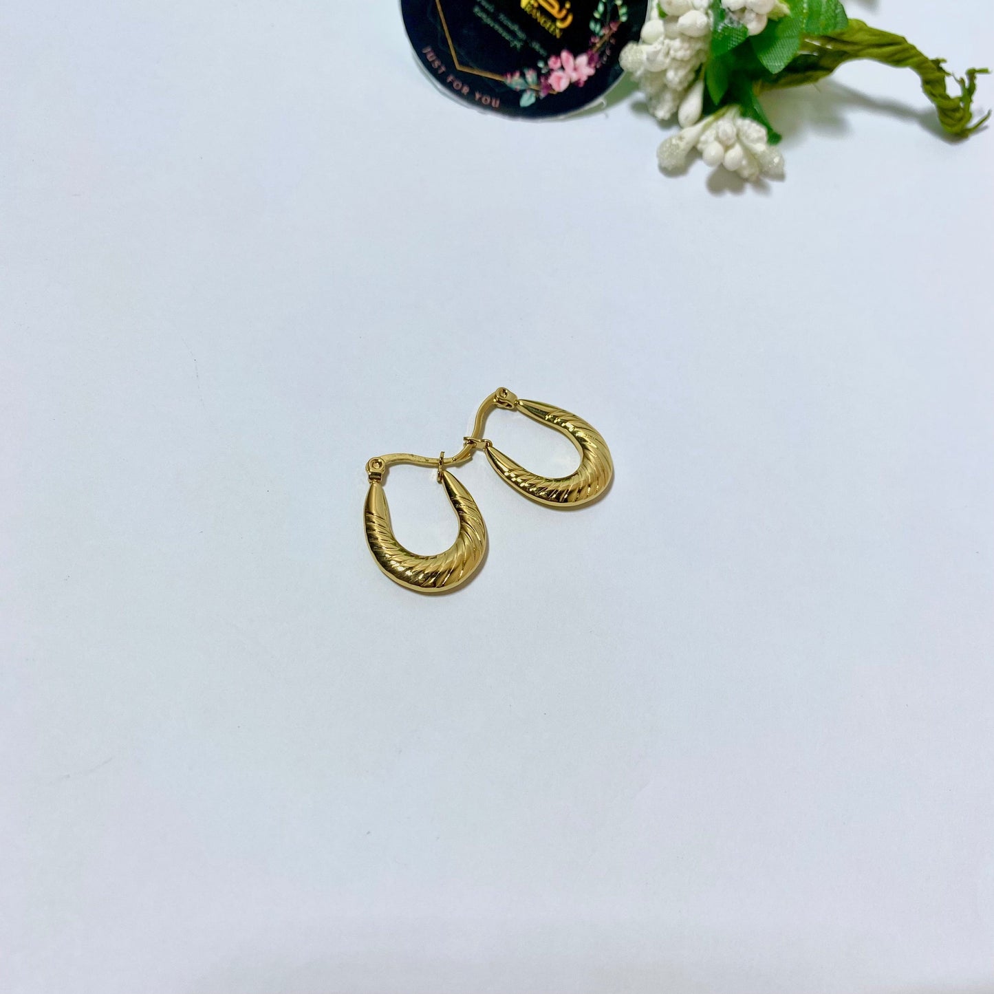 Gold Plated Chunky Hoop Earrings