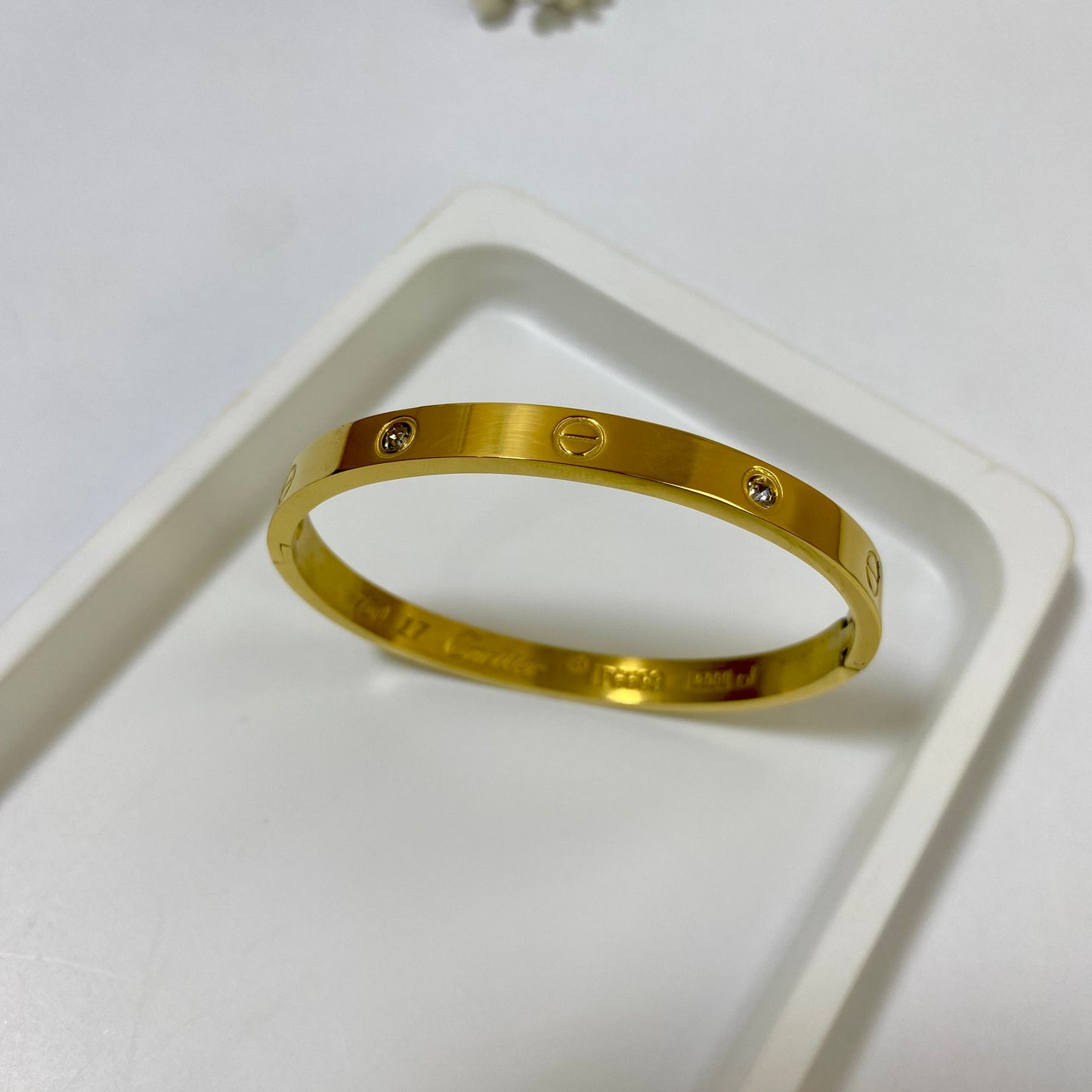 Cartier Brand Handcuff + Ring Set with Engraved logo