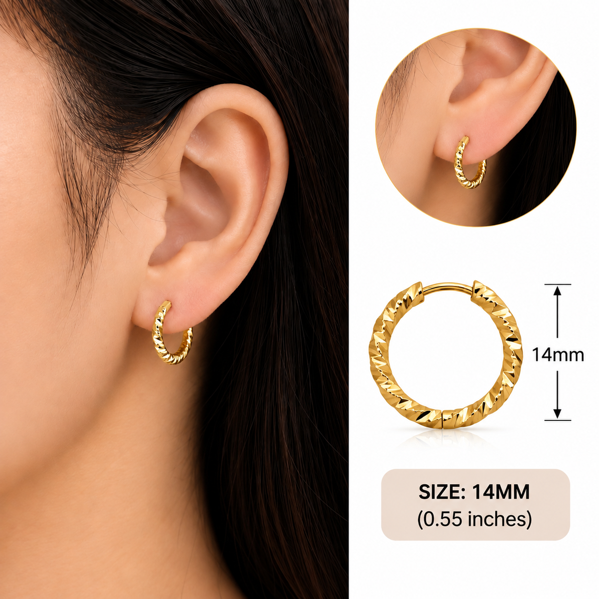 Spiral Lined Hoops (Balia)
