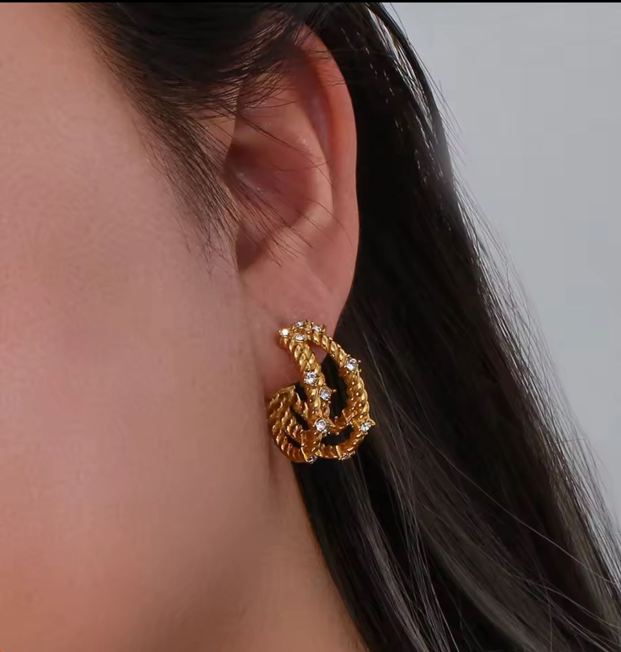 Gold Zircon Earrings