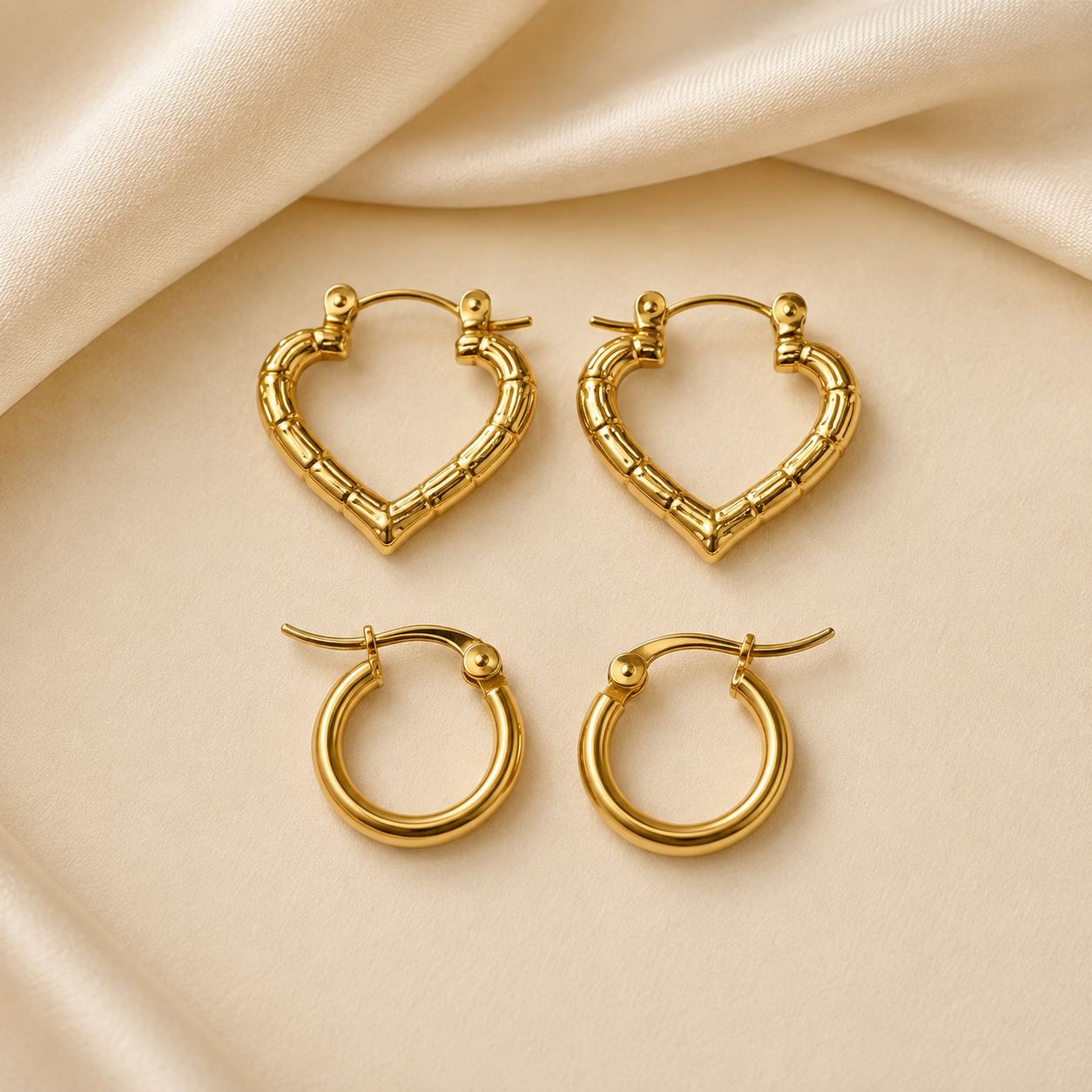 Heart Earrings Set (Two Pairs)