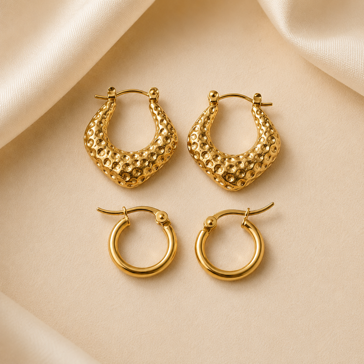Dot Heart Earrings Set (Two Pairs)
