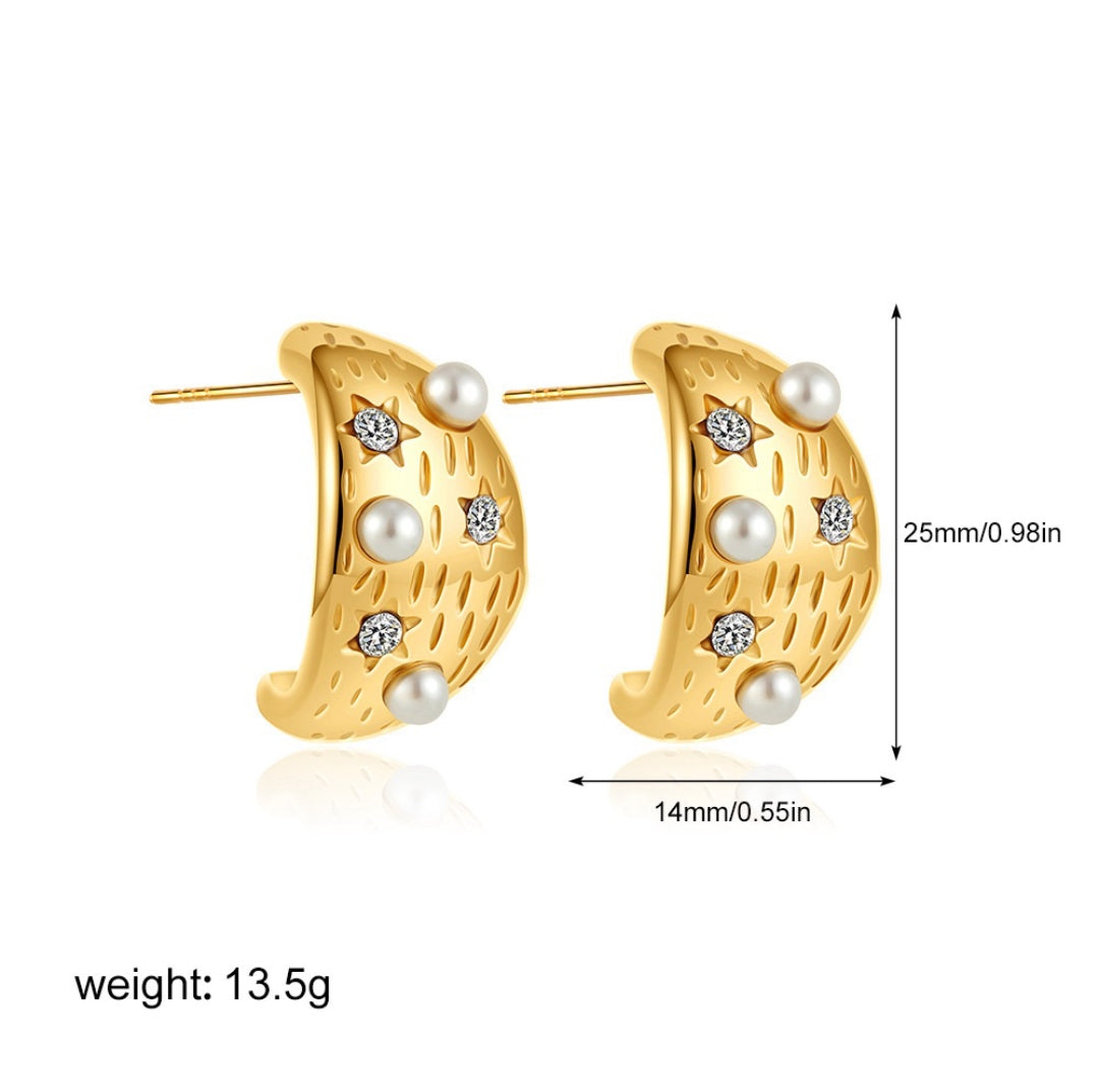 Pearl & Crystal Stud Earrings