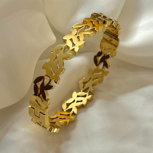 Floral Handcuff (Anti Tarnish)