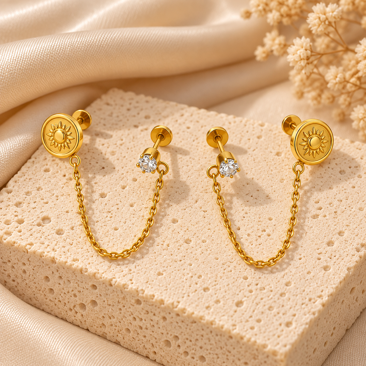 Dual Piercing Diamond Tops (Pair)