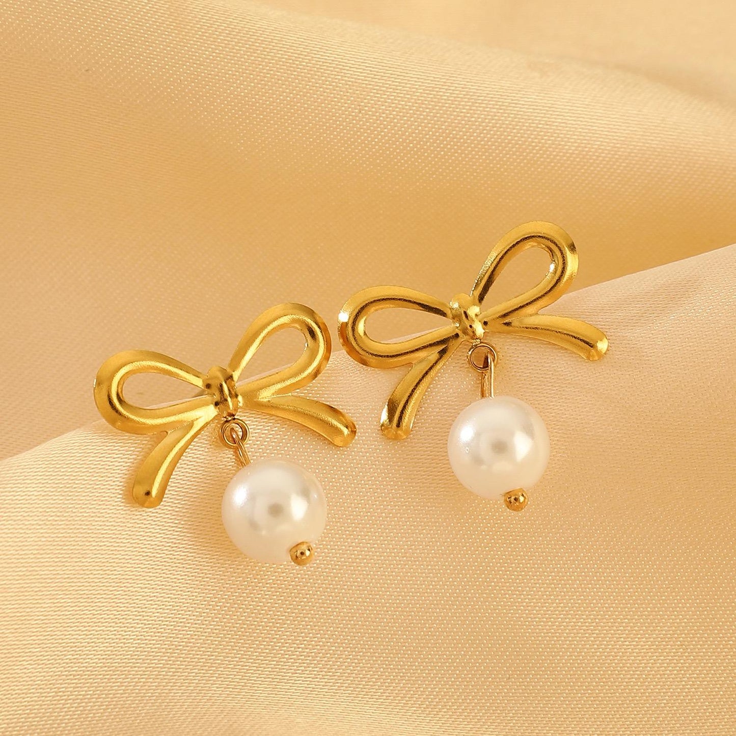 Pearl Bow Earrings
