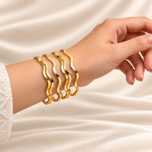 Wave ZigZag Bangles (6 Pcs)