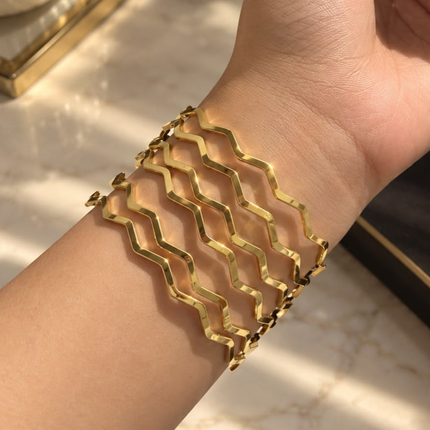 Wave ZigZag Bangles (6 Pcs)