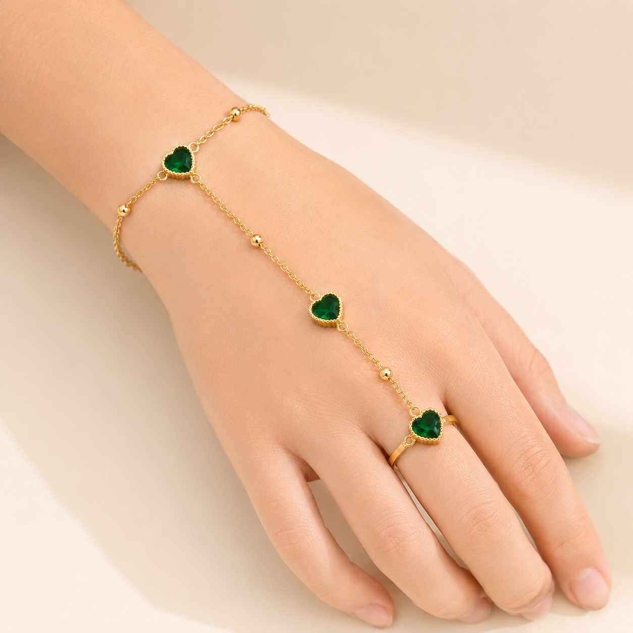 Anja Emerld Bracelet Ring