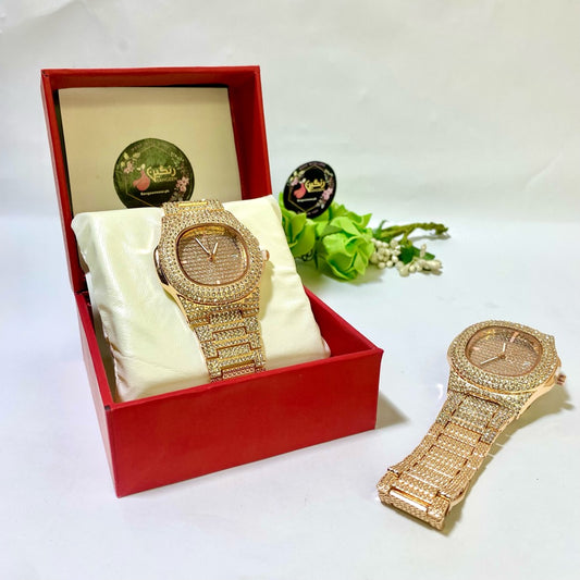 Rose Gold Zircon Diamond Watch
