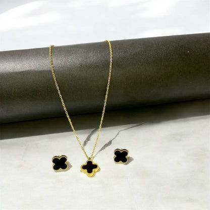 Clover Set Black 2 in 1 (Anti Tarnish)