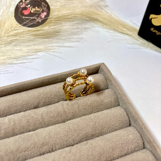 Triad Pearl Ring