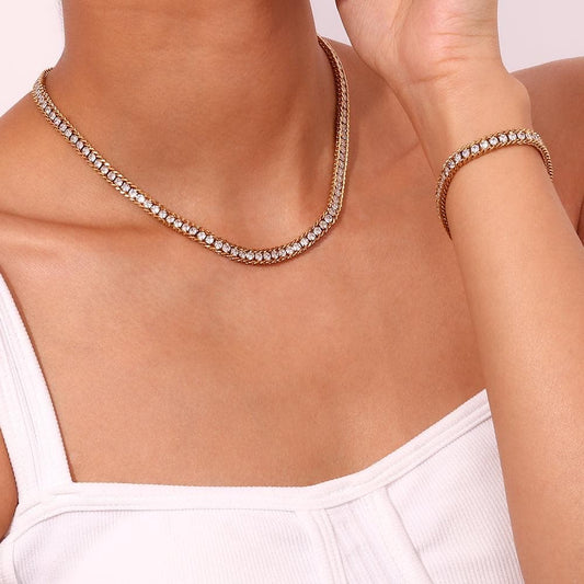 Luster Zirconia Necklace (White)
