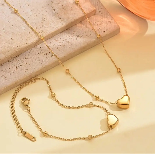 Mini Heart Set With Earrings