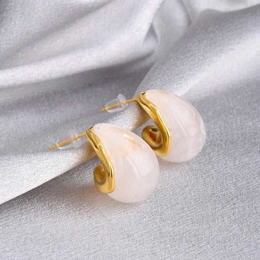 Marble TearDrop Earrings (Anti Tarnish)
