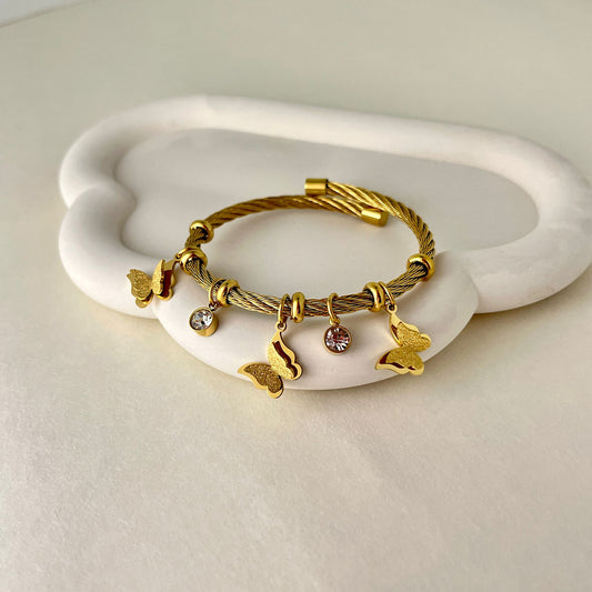 Butterfly Charm Handcuff (Adjustable)