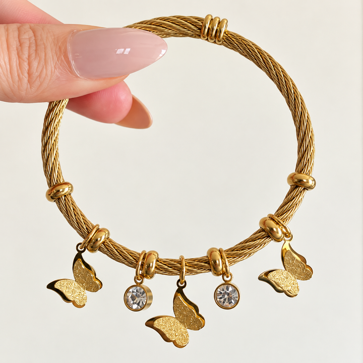 Butterfly Charm Handcuff (Adjustable)
