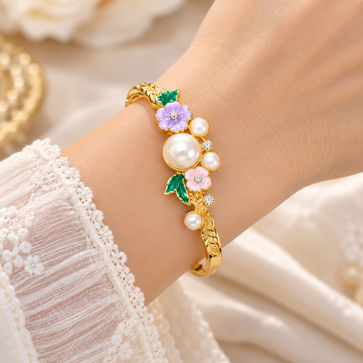 Floral Multi Resin Handcuff