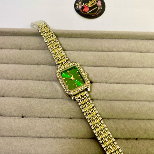Retro Zircon Watch (Green)