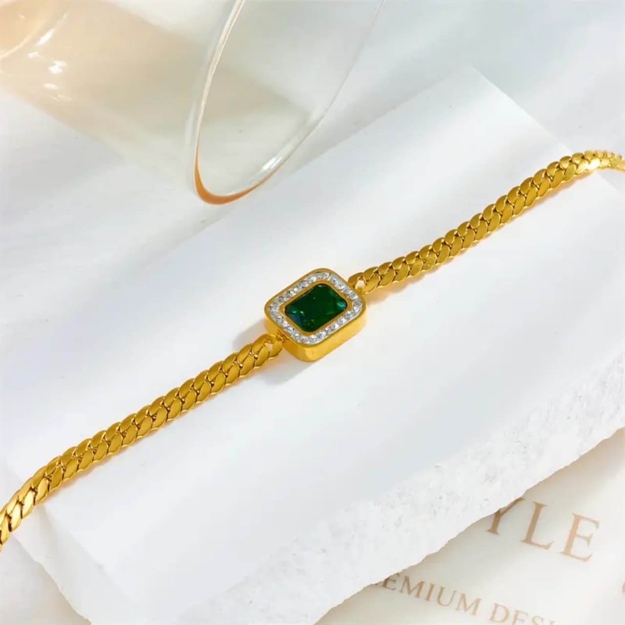 Emerald Green Bracelet(Anti Tarnish)