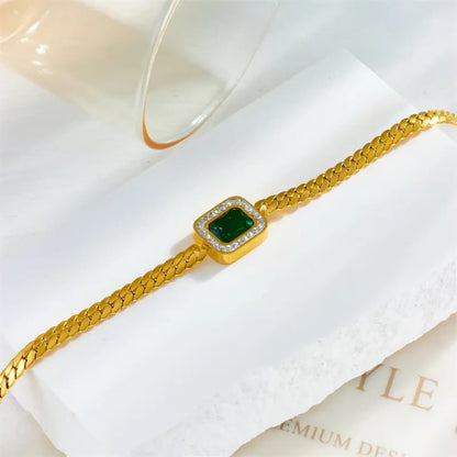 Emerald Green Bracelet(Anti Tarnish)