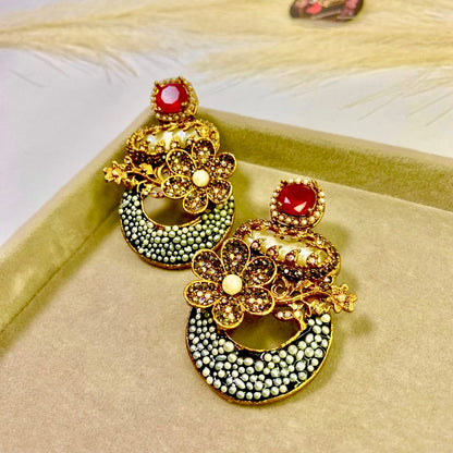 Ottoman Charm Turkish Pearl Choker Red