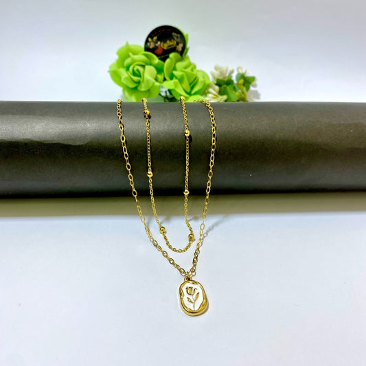 Rose Pendant White (Anti Tarnish)