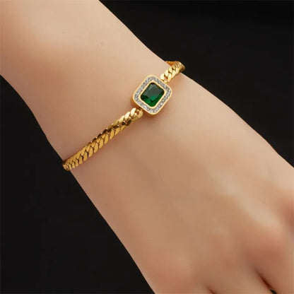 Emerald Green Bracelet(Anti Tarnish)