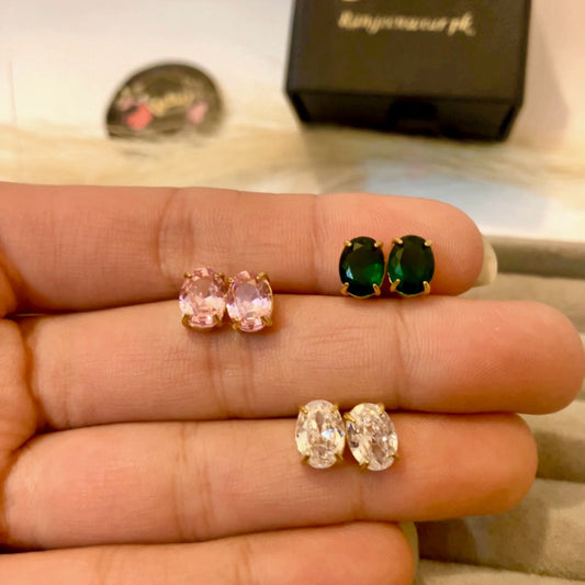 Sapphire Oval Studs