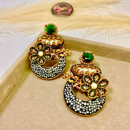 Ottoman Charm Turkish Pearl Choker Green