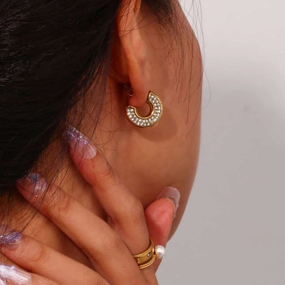 Gold Plated Zircon Earrings (Anti Tarnish)