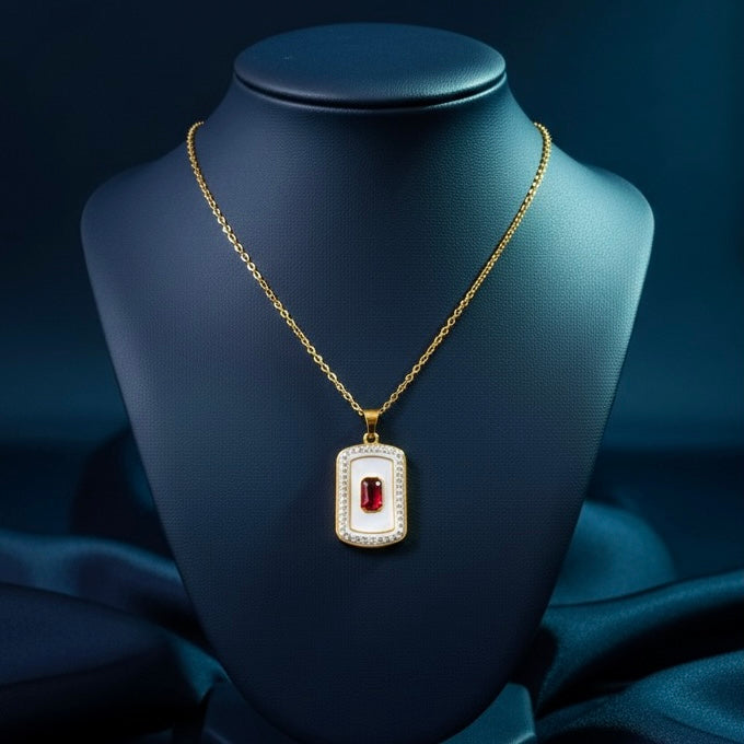 Red Ruby Zircon necklace