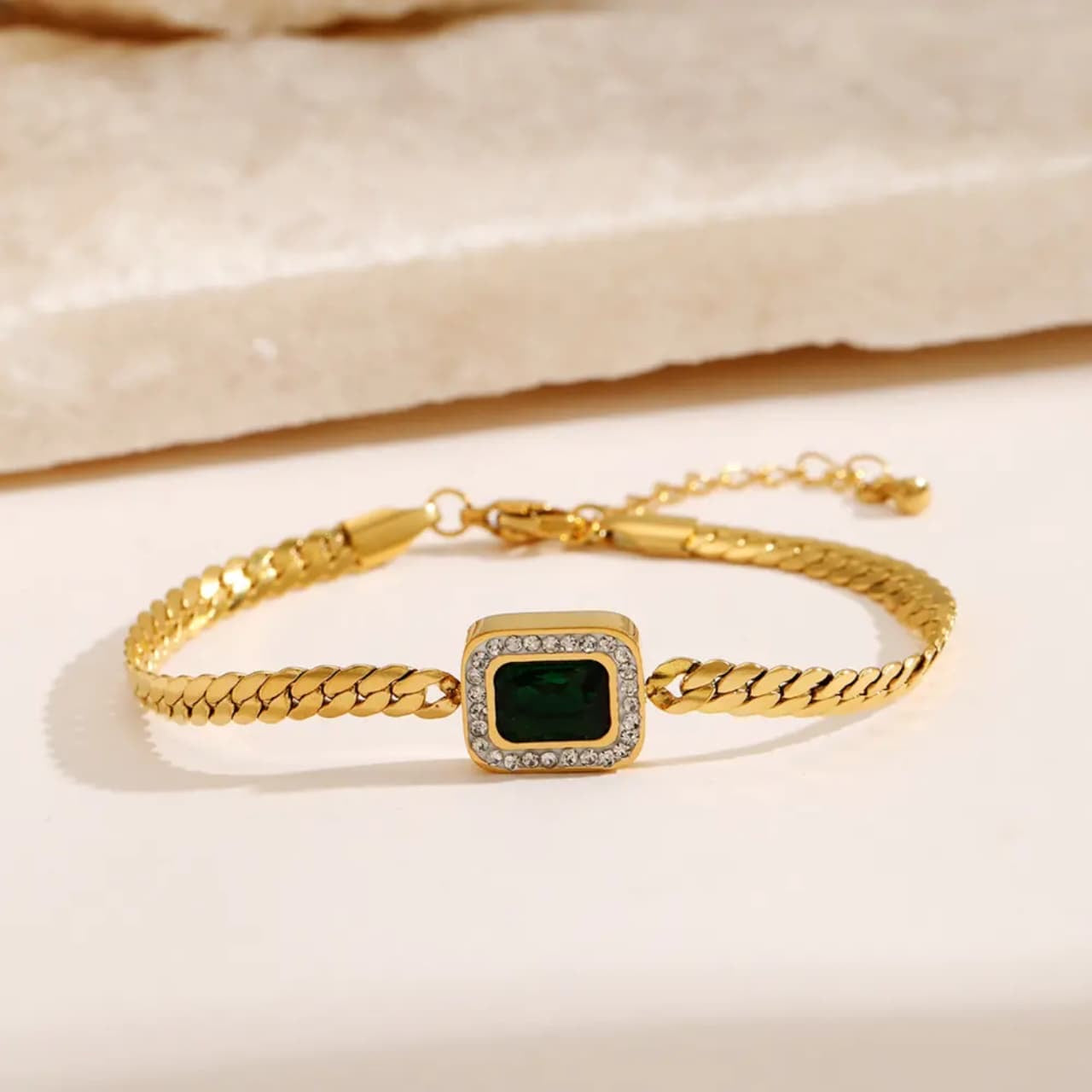 Emerald Green Bracelet(Anti Tarnish)